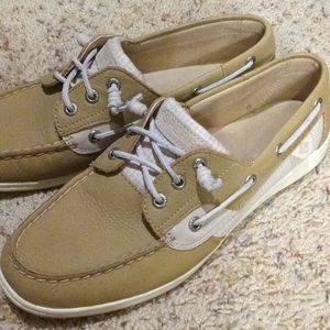 Sperry Songfish mini check tan boat shoe